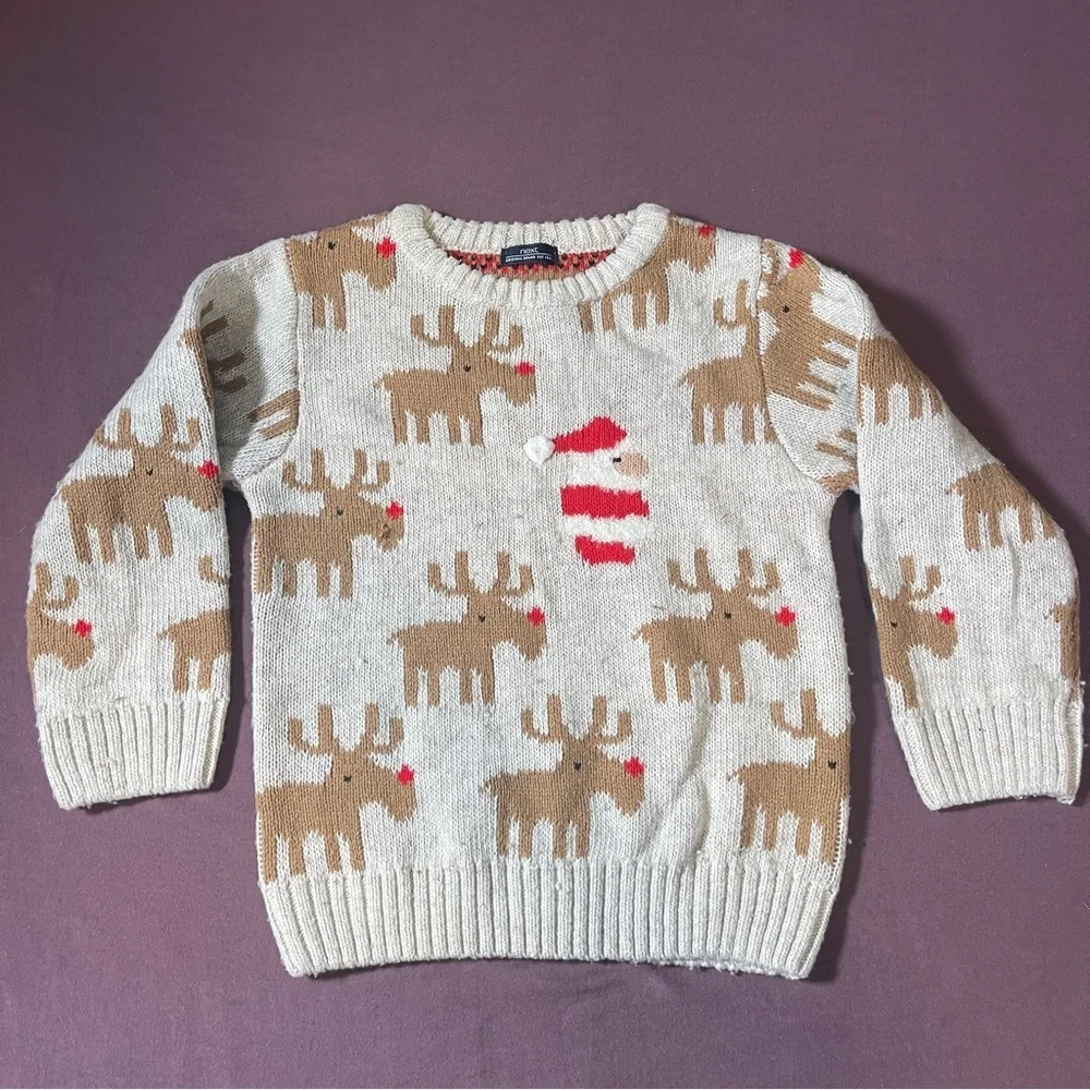 NEXT Christmas Sweater - Kids Size 2-3 years Toddler Knit Holiday Picture - Picture 1 of 8